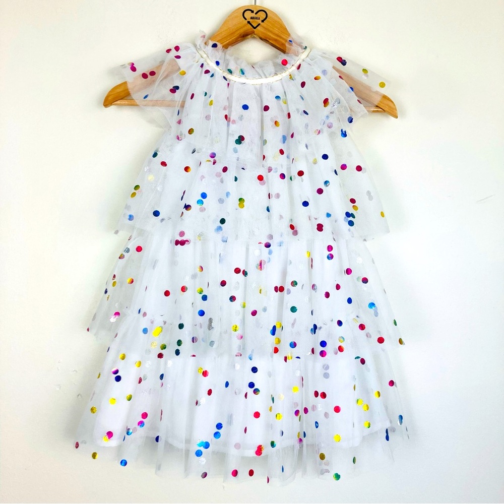 Lola + The Boys Multicolor Polka Dot Layered Dress